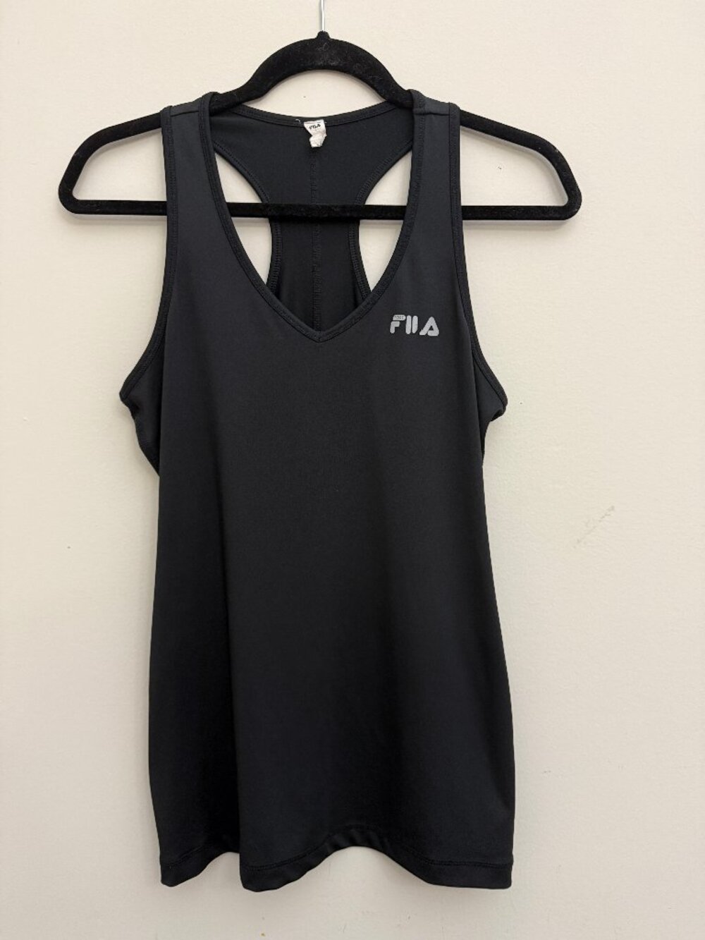 Black Tank Top Gym Athletic Workout - Fila Performance Racerback Size Medium